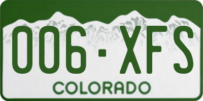 CO license plate 006XFS