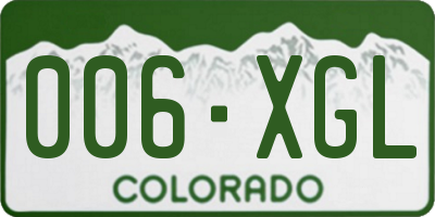 CO license plate 006XGL