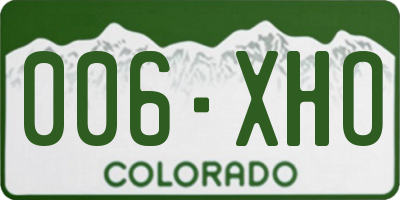 CO license plate 006XHO