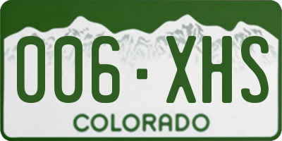 CO license plate 006XHS