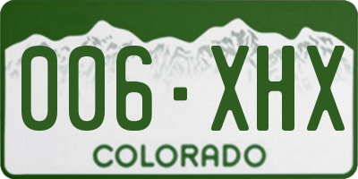 CO license plate 006XHX