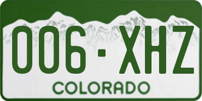 CO license plate 006XHZ