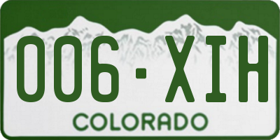 CO license plate 006XIH