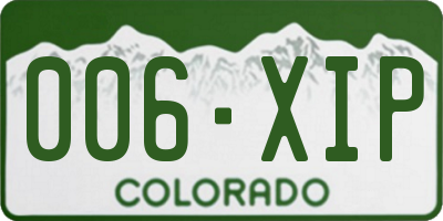 CO license plate 006XIP