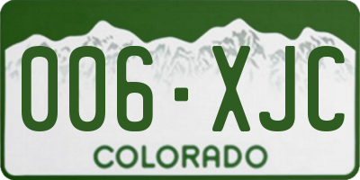 CO license plate 006XJC