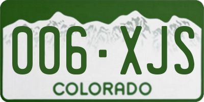 CO license plate 006XJS