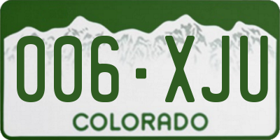 CO license plate 006XJU