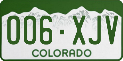 CO license plate 006XJV
