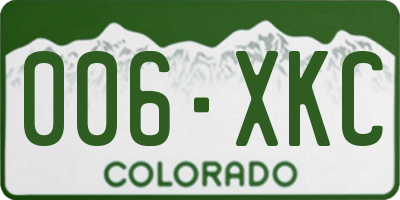 CO license plate 006XKC