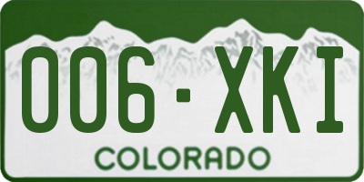 CO license plate 006XKI