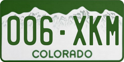 CO license plate 006XKM