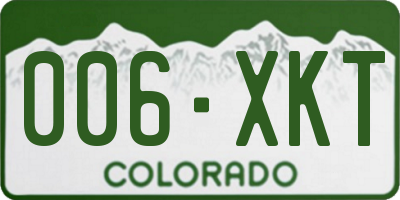 CO license plate 006XKT
