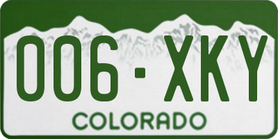 CO license plate 006XKY