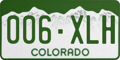 CO license plate 006XLH