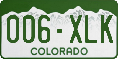 CO license plate 006XLK