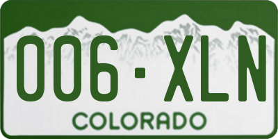 CO license plate 006XLN