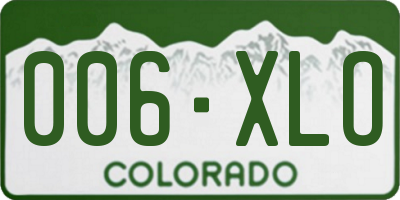 CO license plate 006XLO