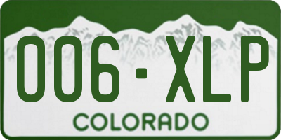 CO license plate 006XLP