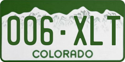 CO license plate 006XLT