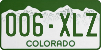 CO license plate 006XLZ