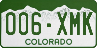CO license plate 006XMK