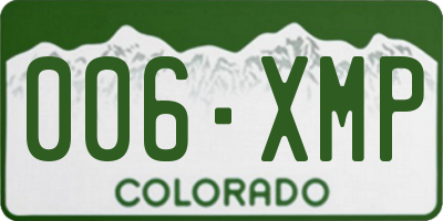 CO license plate 006XMP