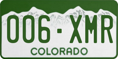 CO license plate 006XMR
