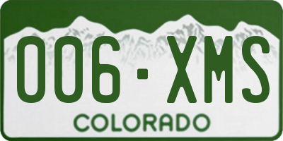 CO license plate 006XMS