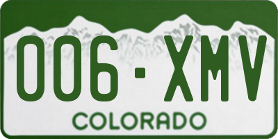 CO license plate 006XMV