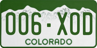 CO license plate 006XOD