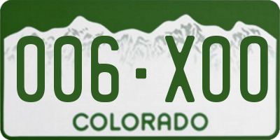 CO license plate 006XOO