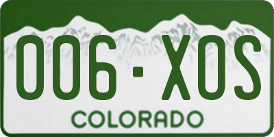 CO license plate 006XOS