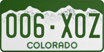 CO license plate 006XOZ