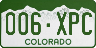 CO license plate 006XPC