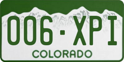 CO license plate 006XPI