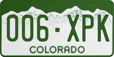 CO license plate 006XPK