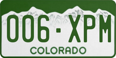 CO license plate 006XPM