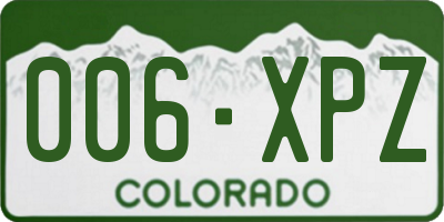 CO license plate 006XPZ