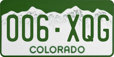 CO license plate 006XQG