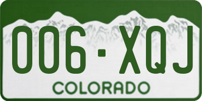 CO license plate 006XQJ