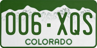 CO license plate 006XQS