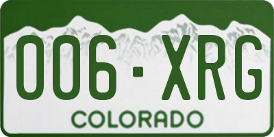 CO license plate 006XRG