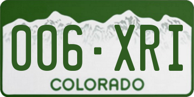 CO license plate 006XRI
