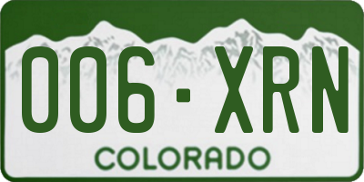 CO license plate 006XRN