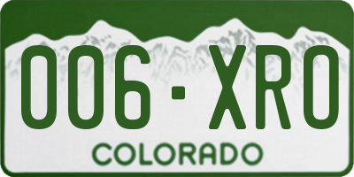 CO license plate 006XRO