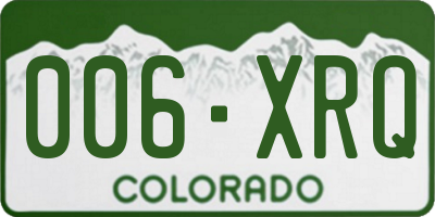 CO license plate 006XRQ