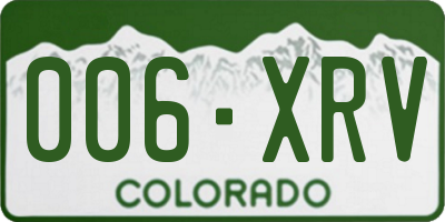 CO license plate 006XRV