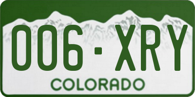 CO license plate 006XRY