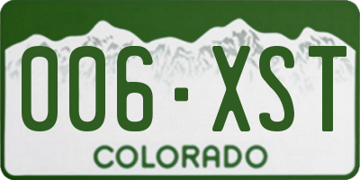 CO license plate 006XST
