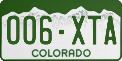 CO license plate 006XTA
